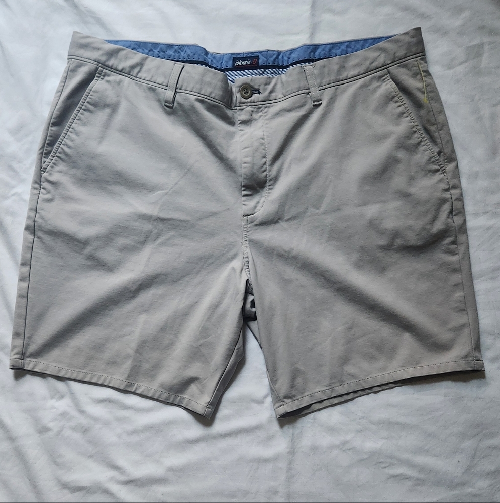 Johnnie-O Men’s Chino Shorts Beige Khaki Casual Classic Fit Pre-Owned